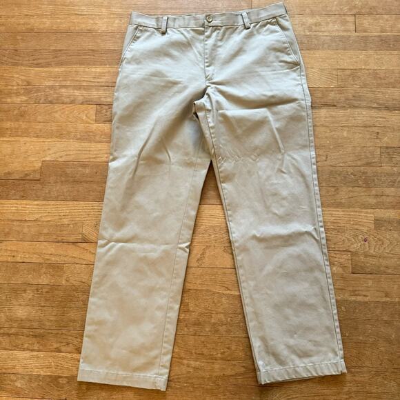 Izod men's tan straight leg slim fit khaki chino casual pants size 36 x 32 b3 - Picture 1 of 5